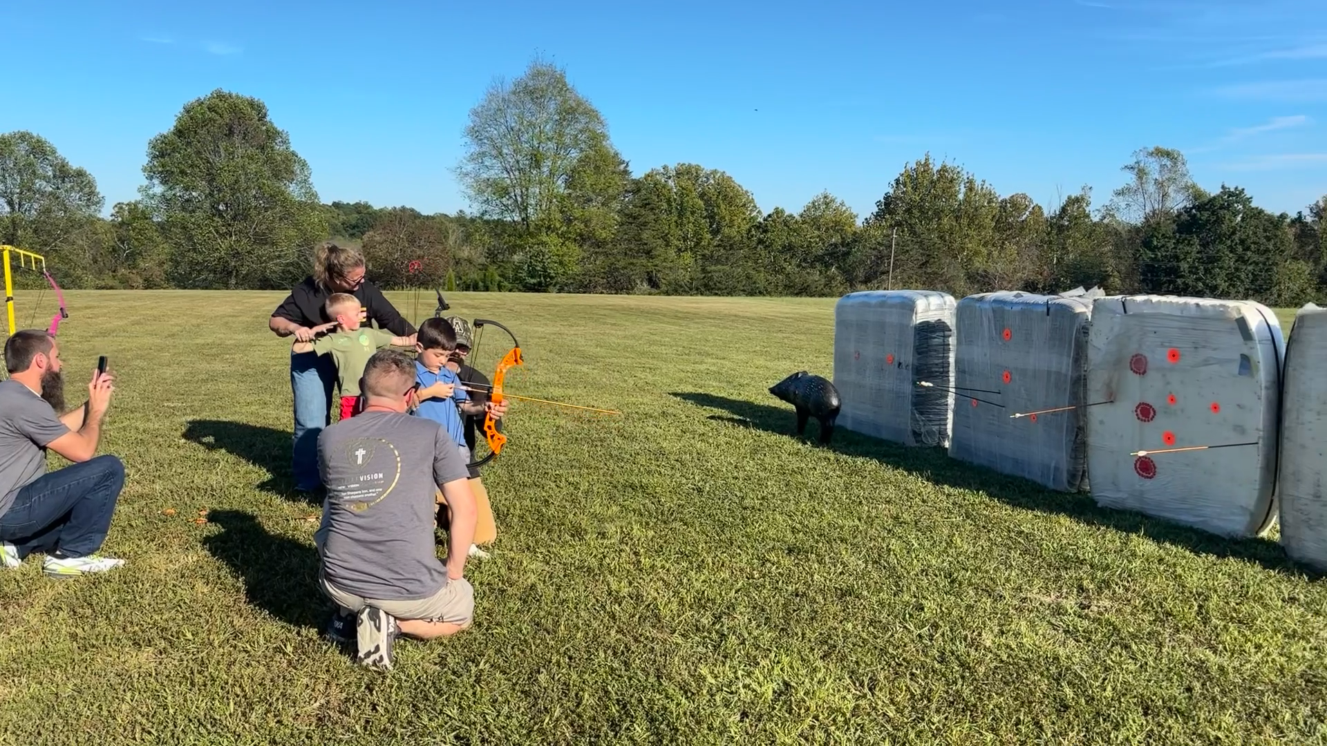 Archery coaching outside
