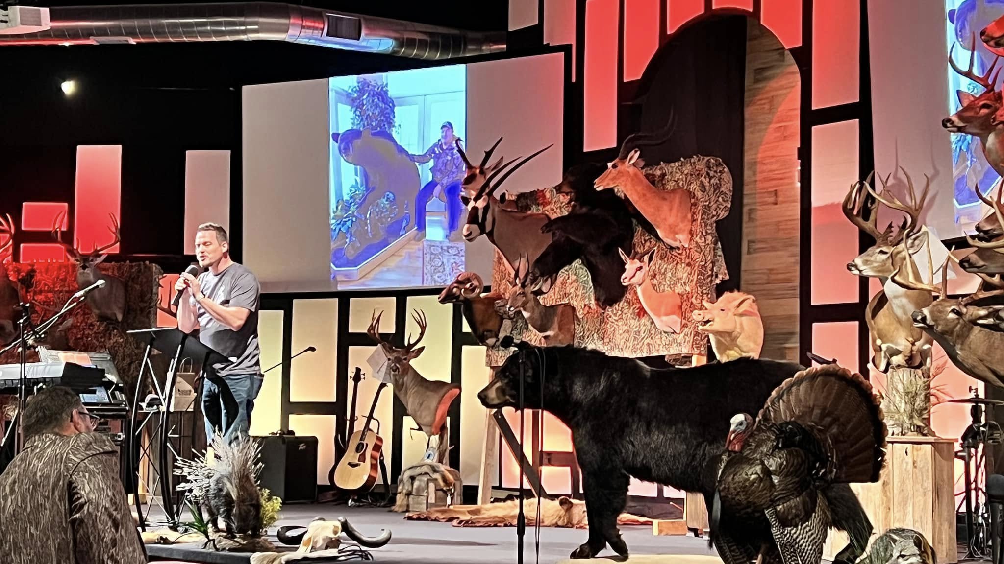 The keynote message in the worship center
